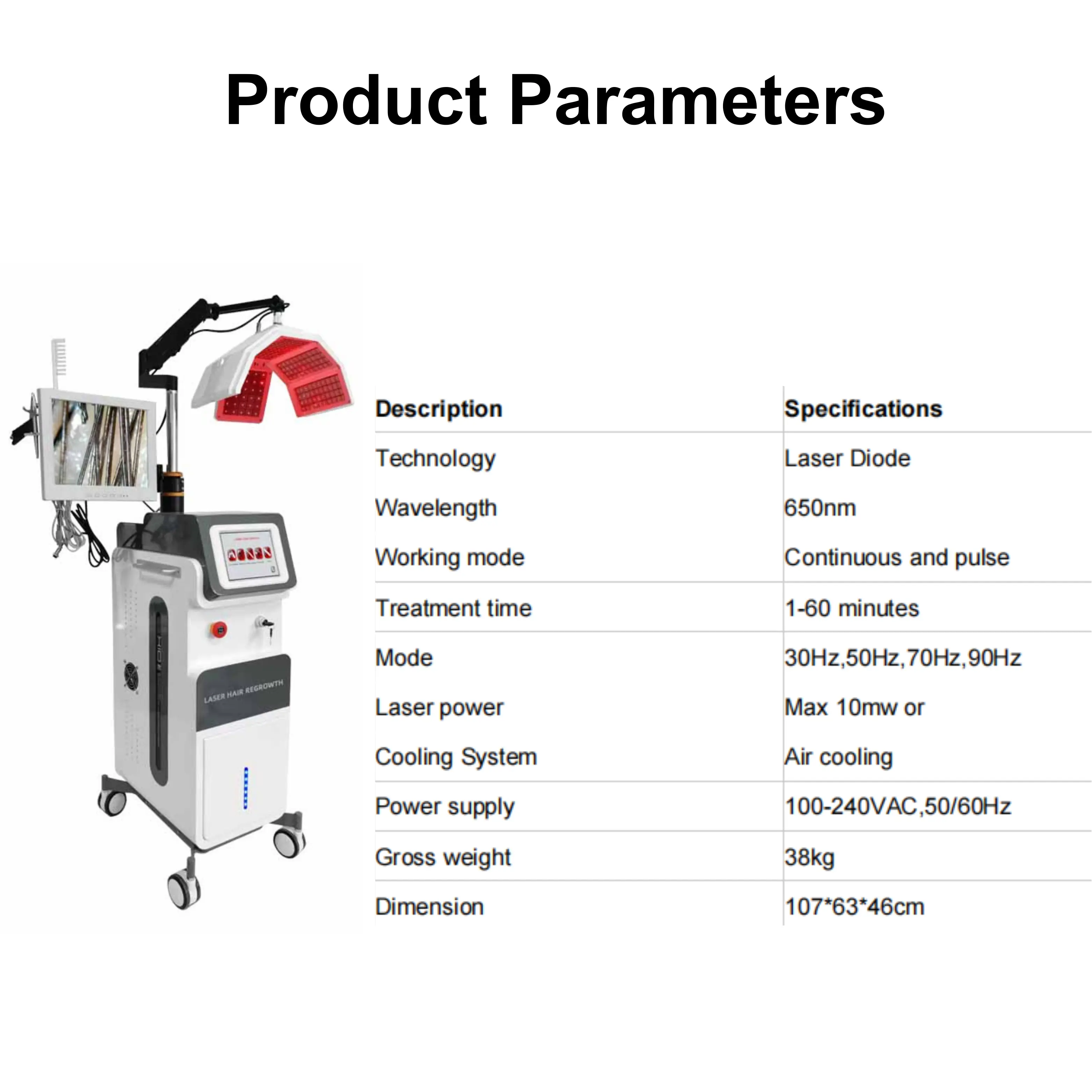 650nm Laser Hair Growth Therapy Machine LuxHR - Image 8