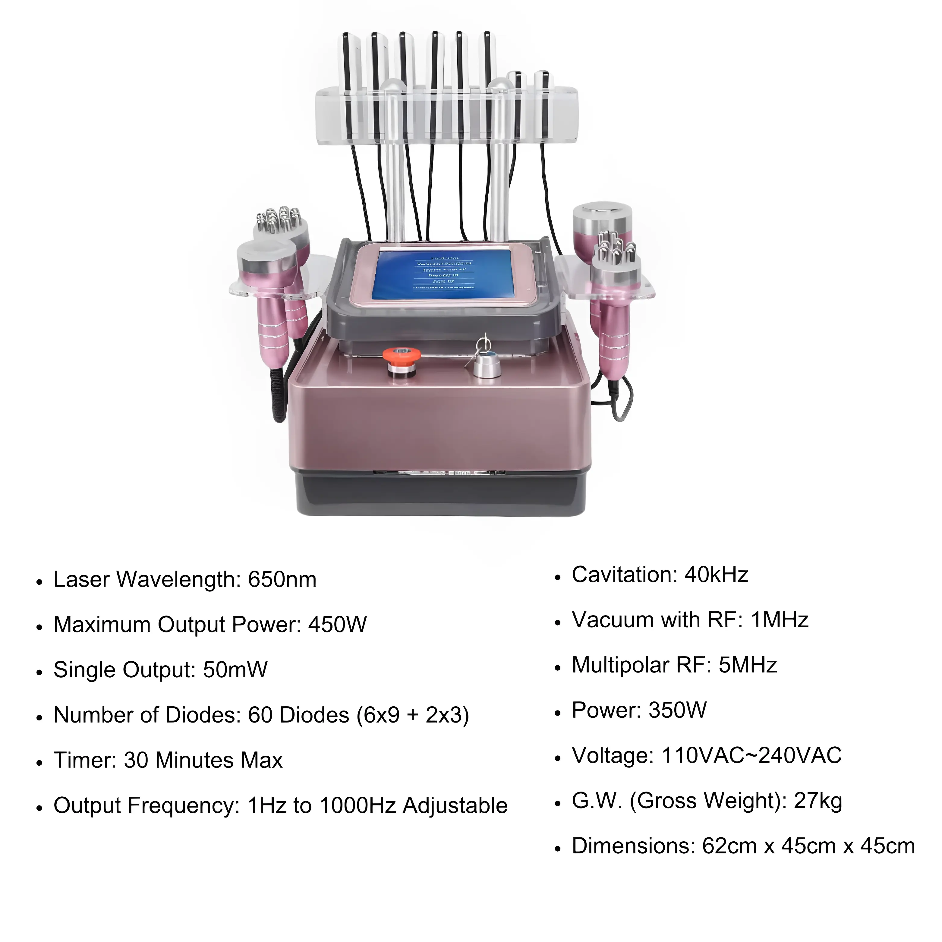 Lipo Laser 40K Cavitation Slimming Machine 6 in 1 - Image 9